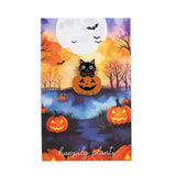 Black Cat & Pumpkin Enamel Pin – Halloween Jack-o'-Lantern