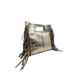 Marion Iridescent Leather Handbag – Gold