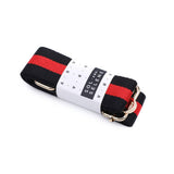 Preppy Stripe Adjustable Crossbody Bag Purse Guitar Strap Red Black