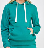 Basic Fleece Pullover Hoodie Dark Mint