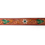 American Darling Floral Tooled Leather Western Belt