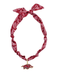 Arkansas Razorbacks Bandana Scarf Necklace | Gold Logo Pendant
