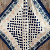 Navy & Cream Polka Dot Wild Rag Western Scarf, 35 Inch