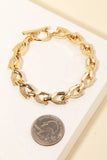 Wishbone Chain Link Toggle Chain Bracelet Gold