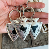 Western Arrowhead Aztec Keychain Keyring Bag Charm Steer