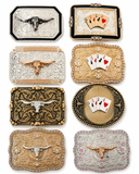 Western Metal Belt Buckle – Vegas Playing Cards