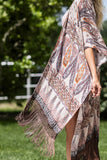 Moroccan Paisley Jacquard Kimono | Trimmed | Lightweight | One Size