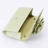 Satin Flower Party Clutch – Ivory Beige