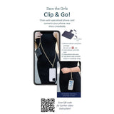 Clip & Go Phone Purse Crossbody Chain Strap Zippered Pouch Gunmetal