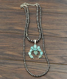 Squash Blossom Turquoise Necklace – 2-Strand Layered Western Statement Piece