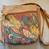 Paisley Print Vertical Cork Crossbody Bag – Wristlet & Crossbody Strap