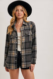 Grey Plaid Button-Down Shacket