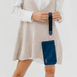Cove Double Zip Nylon Wristlet Wallet | Navy Blue