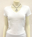 Handmade White Turquoise Pendant Necklace – Western Bead Chain, Adjustable 15–20"