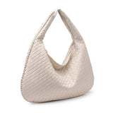 Victoria Woven Vegan Leather Hobo Bag | Natural
