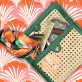 French Quarter Clutch | Green Vegan Leather & Cane