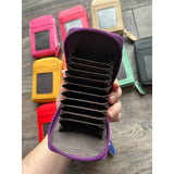 Accordion Style Card ID Wallet Coral Orange