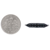 Artisan Sterling Silver Black Crystal Stacking Ring