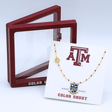 Texas A&M Aggies Enamel Bead Necklace – 18K Gold Plated