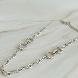 Double Equestrian Horse Bit Chain Necklace Silver