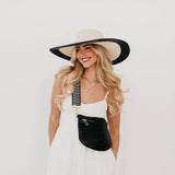 Miami Wide Brim Floppy Sun Hat | Packable | Tassel Chain Trim Tan