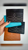 Pink Leather Boot Stitch Card Holder