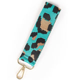 Aqua Leopard Wristlet Strap