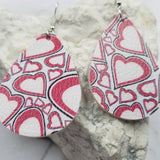 Multiple Hearts Teardrop Dangle Earrings White Pink Black