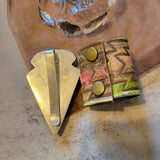 Western Southwestern Hat Hugger Wild Rag Scarf Slide Arrow Stone Etched Concho