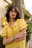 Marissa's Charm Turquoise Sunburst Adjustable Ring in Gold