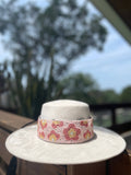 Beaded Flower Adjustable Belt or Hat Band