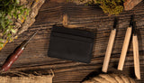 Handmade Black Genuine Leather Card Holder Wallet | 4-Slot Slim