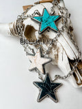 Punchy Star Stone Necklace Western Pendant Necklace Turquoise