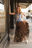 Leopard Western Print Sheer Maxi Skirt