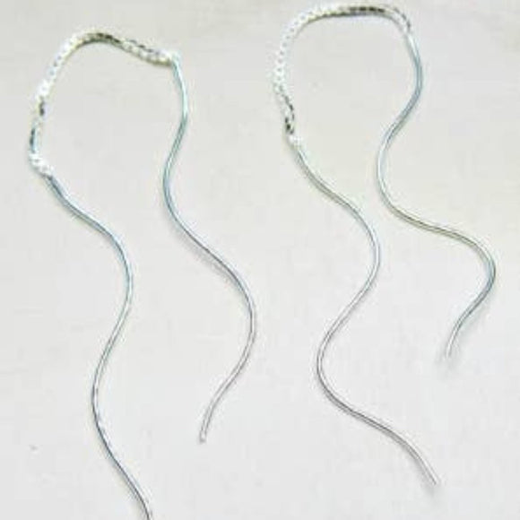 Sterling Silver Threader Wavy Earrings