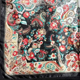 Black Gold Red Floral Printed Western Southwestern Wild Rag Scarf Accent