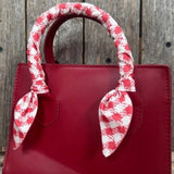 Red White Checkered Western Skinny Cowgirl Mini Wild Rag Scarf Necktie