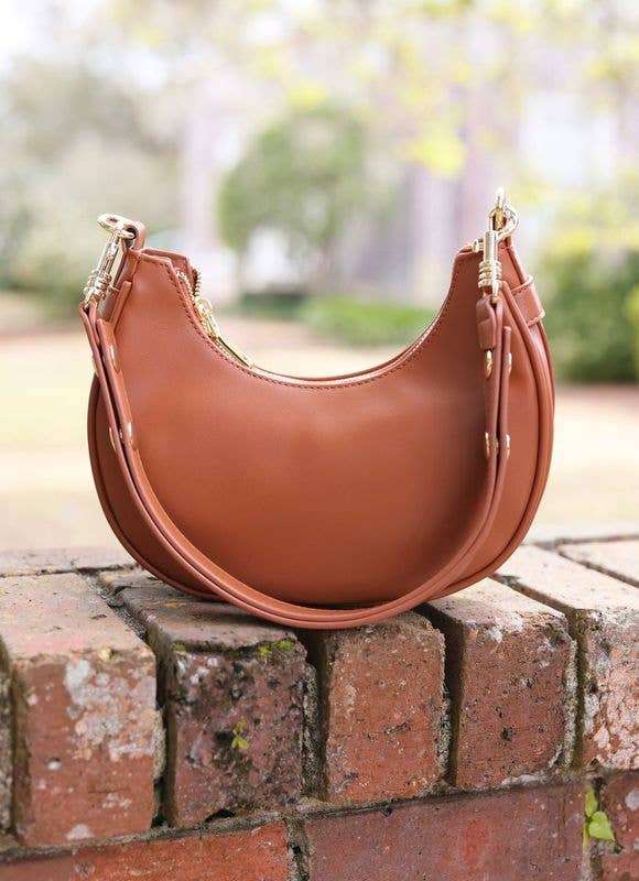 Kiara Crescent Handbag Camel Brown