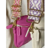 Ellie Boho Tapestry Strap Crossbody Bag Hot Pink