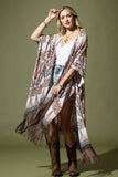Moroccan Paisley Jacquard Kimono | Trimmed | Lightweight | One Size