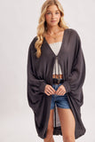 Boho Open Front Kimono Cardigan | Ash | S, M & L | C03259