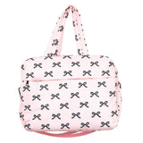 Black Pink Mini Coquette Bows Duffle Weekender Bag