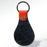 American Darling Red Scroll Tooled Leather Keyring