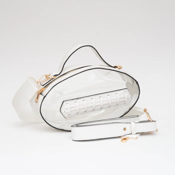 Game Day Football Style Clear Bag White