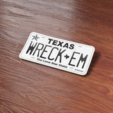 Wreck ’Em Texas License Plate Waterproof Sticker