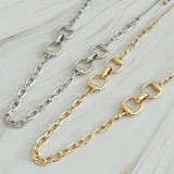 Double Equestrian Horse Bit Chain Necklace Gold