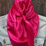 Hot Pink Solid Color Western Southwestern Wild Rag Scarf Accent