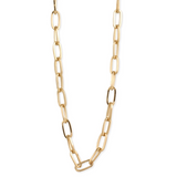 Simple Gold Paperclip Link Chain Layering Necklace