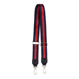 Preppy Stripe Adjustable Crossbody Bag Purse Guitar Strap Navy Red