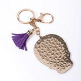 Purple Sugar Skull Tassel Keychain KeyRing Bag Charm